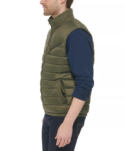 Men's Zip-Front Puffer Vest Army Green - 3