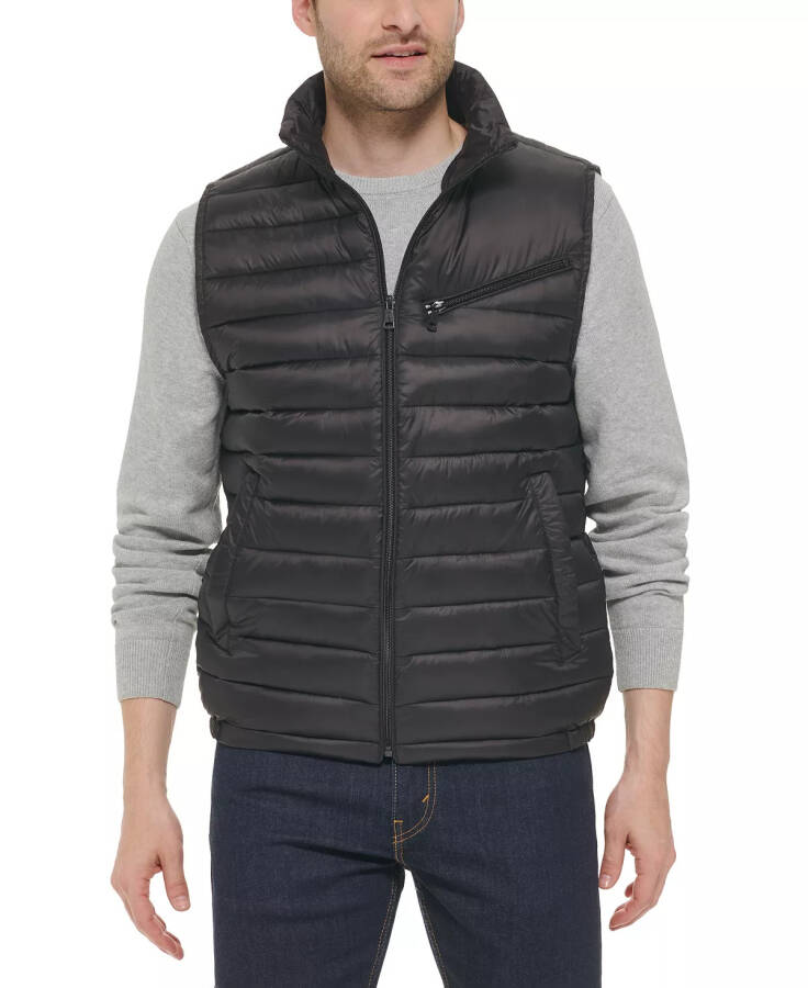 Men's Zip-Front Puffer Vest Black - 1