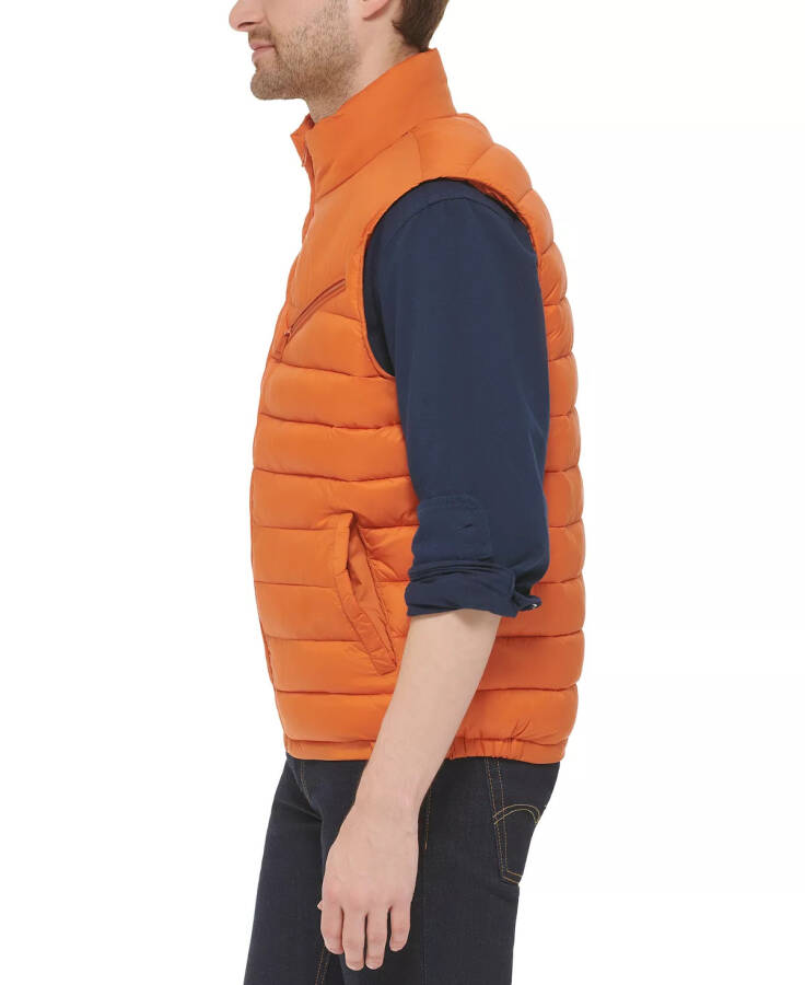 Men's Zip-Front Puffer Vest Burnt Orange - 3