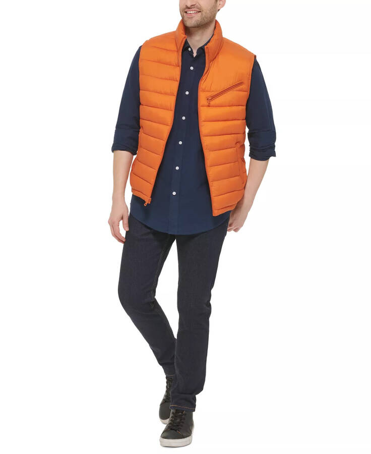 Men's Zip-Front Puffer Vest Burnt Orange - 4