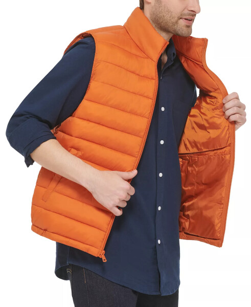 Men's Zip-Front Puffer Vest Burnt Orange - 5