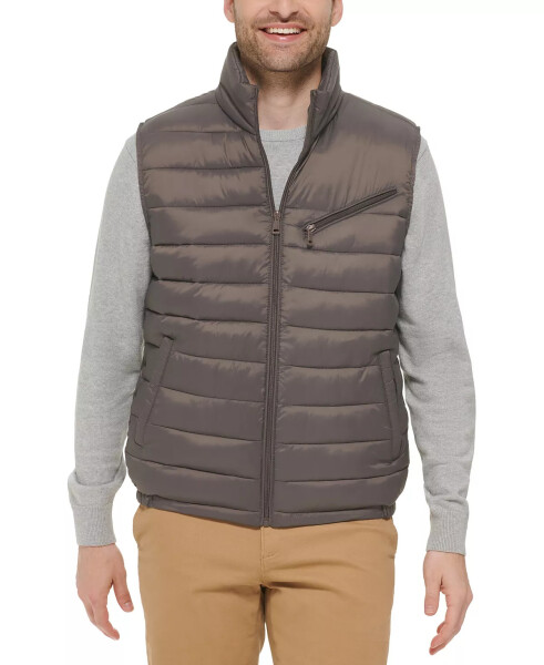 Men's Zip-Front Puffer Vest Charcoal - 1