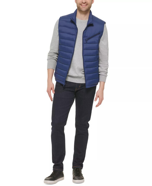 Men's Zip-Front Puffer Vest Navy - 4