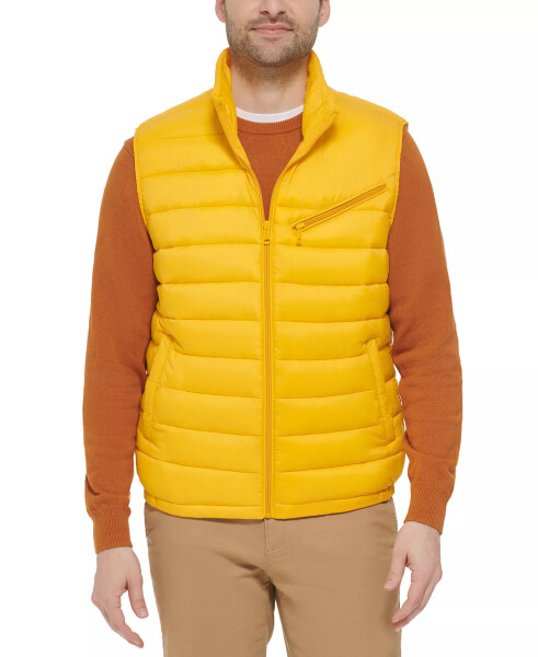 Men's Zip-Front Puffer Vest Yellow - 1