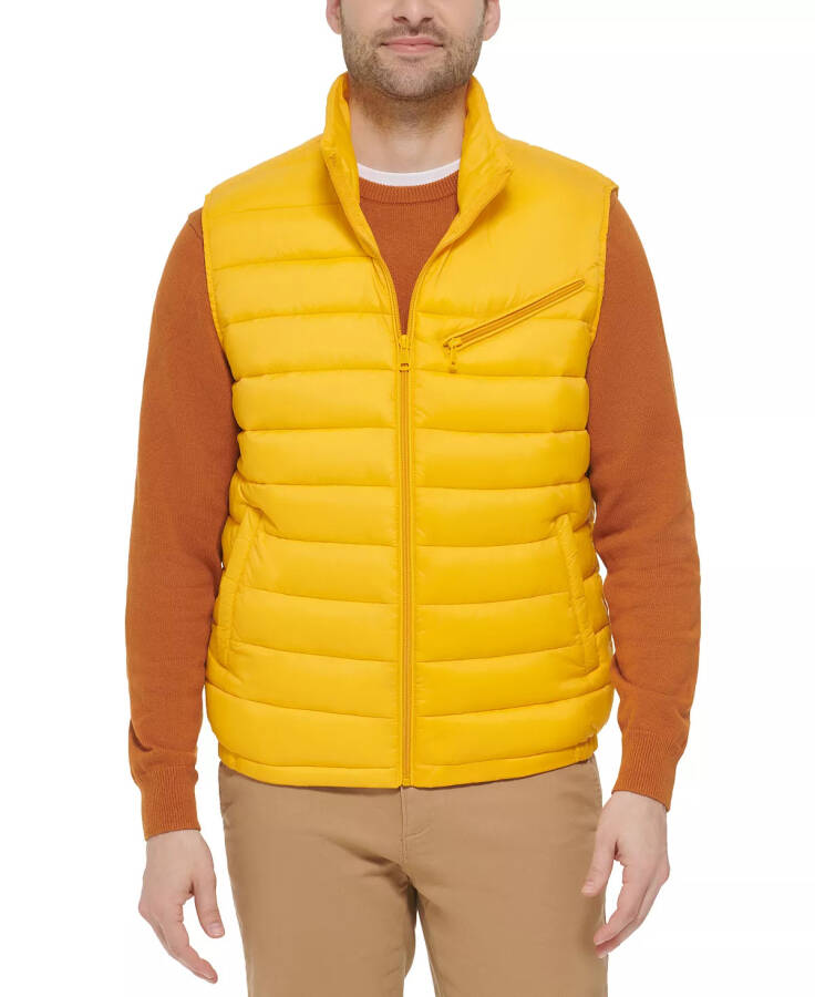 Men's Zip-Front Puffer Vest Yellow - 1