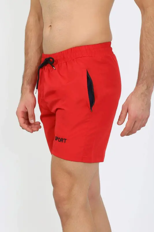 Men's Zip Pocket Boardshorts Red 27485 - 4