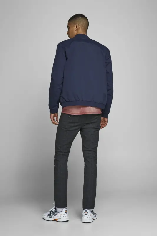 Men's Zip-Up Bomber Jacket - 12165203 - BS-Navy Blazer - 4
