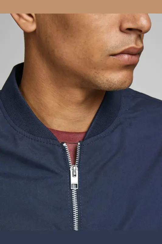 Men's Zip-Up Bomber Jacket - 12165203 - BS-Navy Blazer - 6
