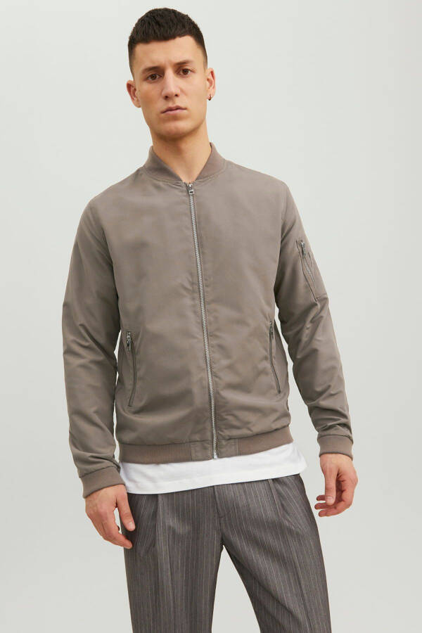 Men's zipper bomber jacket - 2