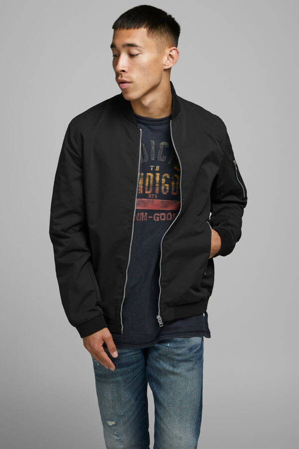 Men's Zippered Bomber Jacket - 2