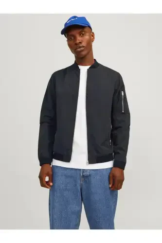 Men's Zippered Bomber Jacket - 1