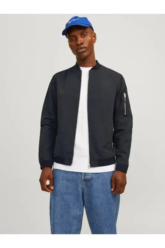 Men's Zippered Bomber Jacket - 1