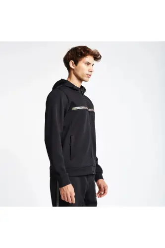 Men's Zippered Hoodie 24N-1128 24NTES001128-Black - LESCON (1)