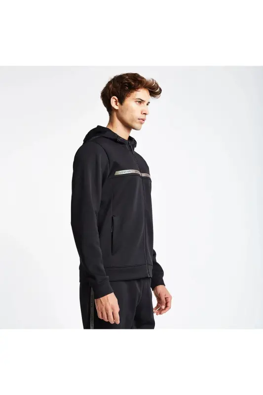 Men's Zippered Hoodie 24N-1128 24NTES001128-Black - 2