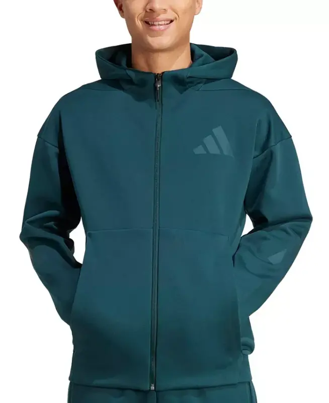 Men's Z.N.E. Classic-Fit Long-Sleeve Zip-Front Logo Hoodie - Aurora ivory - 1