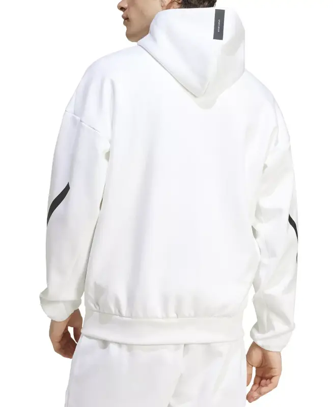Men's Z.N.E. Classic Fit Long Sleeve Zip-Front Logo Hoodie-White - 2