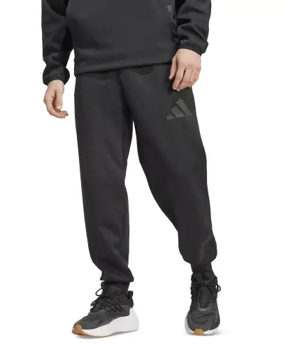 Men's Z.N.E. Elastic Drawstring Logo Track Pants-Black 