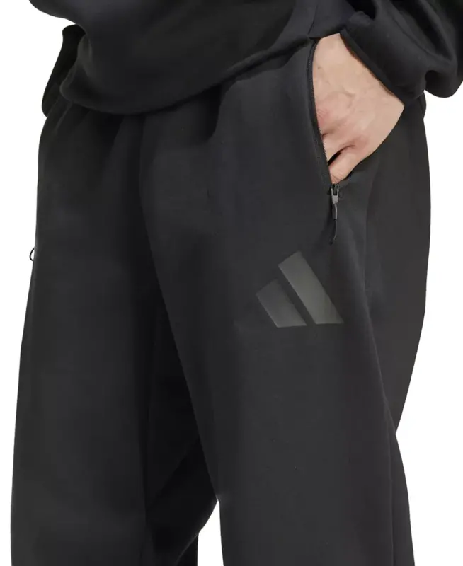 Men's Z.N.E. Elastic Drawstring Logo Track Pants-Black - 3