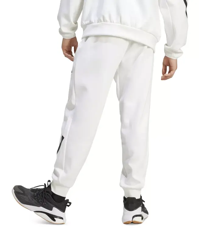 Men's Z.N.E. Elastic Drawstring Logo Track Pants-White - 2