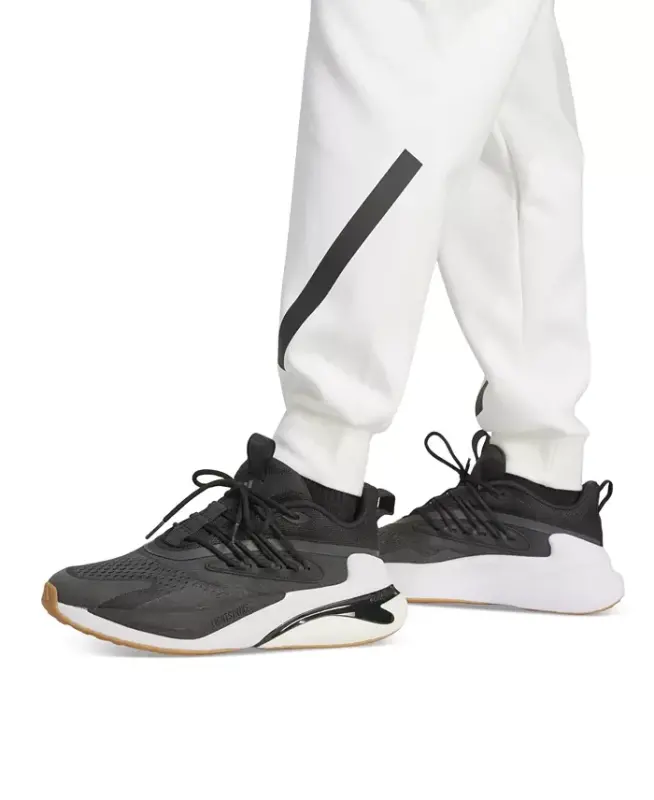 Men's Z.N.E. Elastic Drawstring Logo Track Pants-White - 3