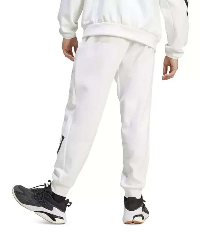 Men's Z.N.E. Elastic Drawstring Logo Track Pants-White - 4