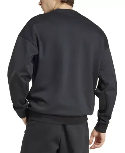 Men's Z.N.E. Relaxed Fit Long Sleeve Crewneck Sweatshirt-Black - ADIDAS (1)