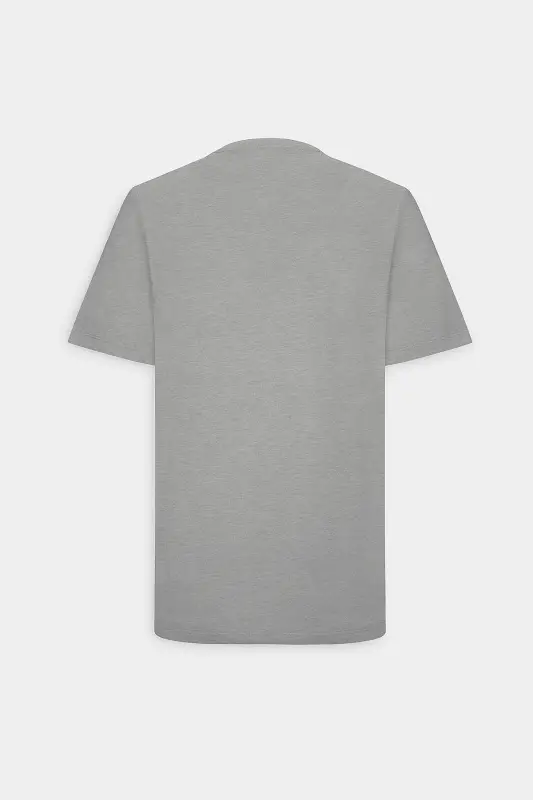 Men's/unisex Gray Melange Cotton Slim Fit Narrow Cut Crew Neck Basic T-shirt-Gray Melange - 18