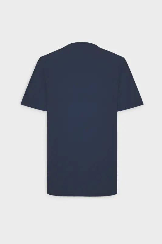 Men's/unisex Navy Blue 100% Cotton Slim Fit Crew Neck Basic T-Shirt-Navy Blue - 18