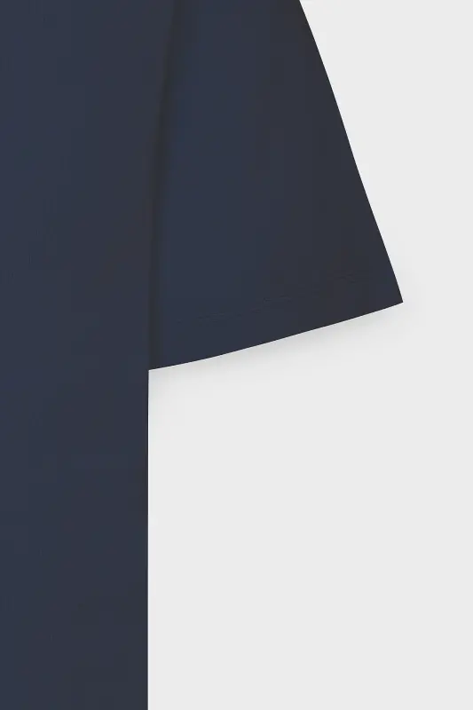 Men's/unisex Navy Blue 100% Cotton Slim Fit Crew Neck Basic T-Shirt-Navy Blue - 13