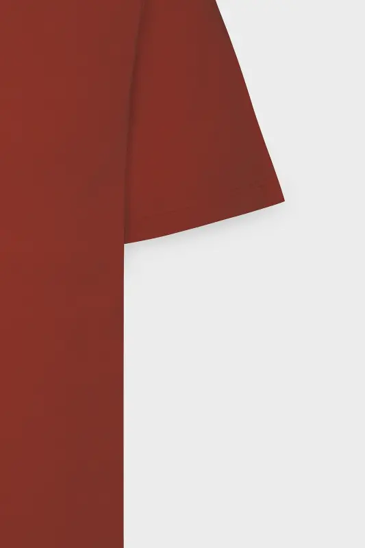 Men/unisex Burgundy 100% Cotton Slim Fit Crew Neck Basic T-Shirt - Burgundy - 15