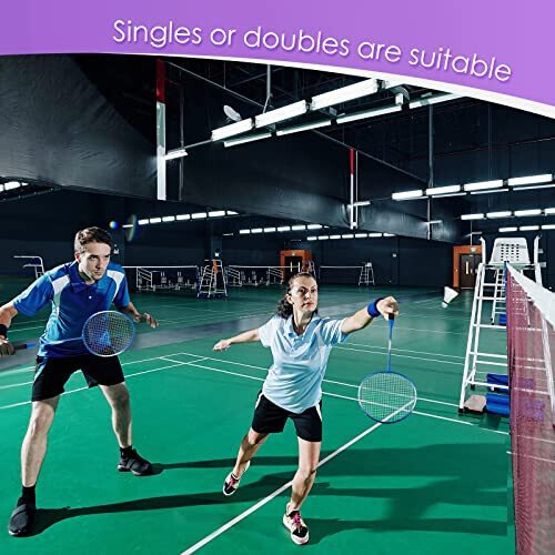 Meooeck 12 Pcs Badminton Rackets Badminton Rackets Set for Adults and Teenagers Badminton Set with 12 Pcs Nylon Badminton Shuttlecocks for Backyard Gym Beach Outdoor Games, Red, Purple and Blue - 4