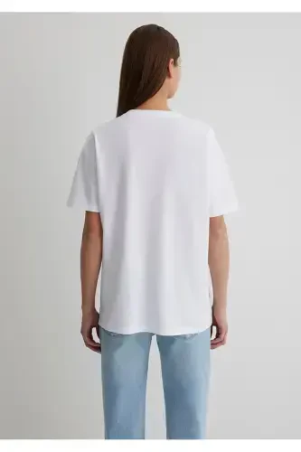 meow print loose fit 100% cotton t-shirt - 3