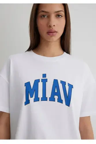 meow print loose fit 100% cotton t-shirt - 4