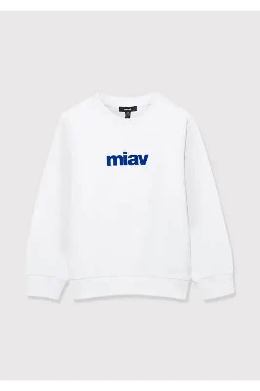 Meow Printed White Sweatshirt 6610031-620 - 4