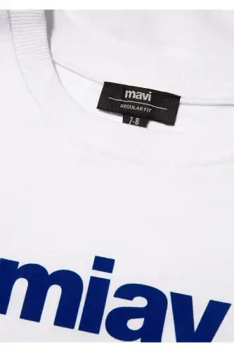 Meow Printed White Sweatshirt 6610031-620 - 6