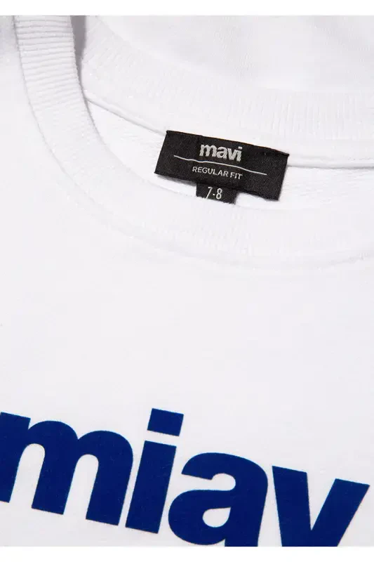 Meow Printed White Sweatshirt 6610031-620 - 6