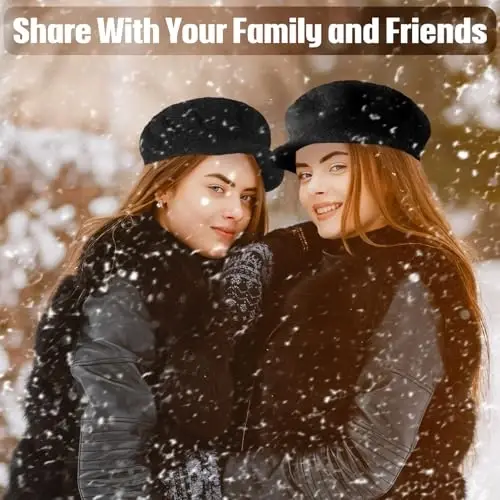 Mepase 3 Pieces Women Warm Hat for Winter Slouchy Beanie Cap with Visor Knitted Newsboy Hats for Women Ski Snow - 3