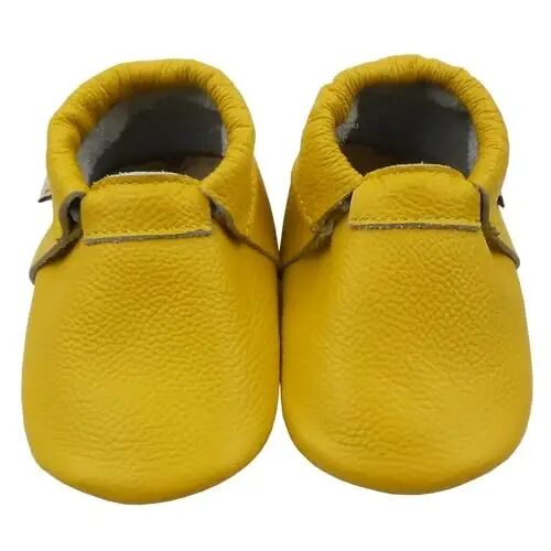 mepiq Baby Leather Moccasins Anti-Slip Rubber Sole Pre-Walker Crib Shoes | Breathable genuine leather,Durable rubber sole with deep grip treads,Elastic ankle stays on,Fits 0-24 months - MEPIQ (1)