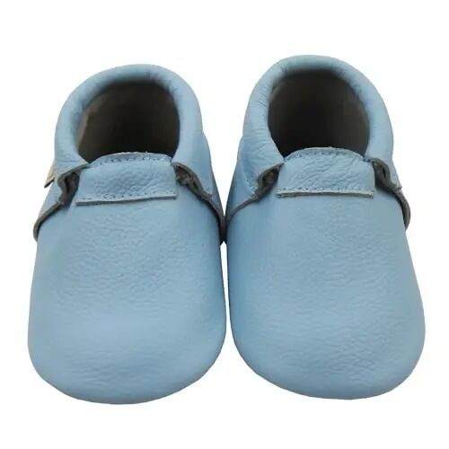 mepiq Baby Leather Moccasins Anti-Slip Rubber Sole Pre-Walker Crib Shoes | Breathable genuine leather,Durable rubber sole with deep grip treads,Elastic ankle stays on,Fits 0-24 months - MEPIQ (1)