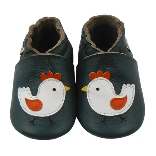 mepiq Baby Soft Leather Moccasins Non-Slip Suede Pre-Walker | Breathable genuine leather,Non-slip suede sole for safe walking,elastic ankle,Lightweight,Fits 0-24 months 