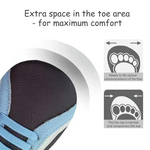 mepiq Baby Soft Leather Moccasins Non-Slip Suede Pre-Walker | Breathable genuine leather,Non-slip suede sole for safe walking,elastic ankle,Lightweight,Fits 0-24 months - 3