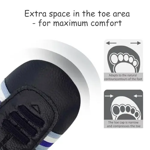 mepiq Baby Soft Leather Moccasins Non-Slip Suede Pre-Walker | Breathable genuine leather,Non-slip suede sole for safe walking,elastic ankle,Lightweight,Fits 0-24 months - 5
