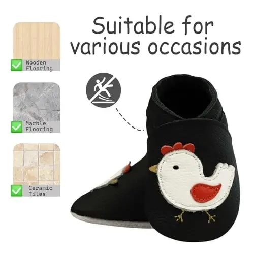 mepiq Baby Soft Leather Moccasins Non-Slip Suede Pre-Walker | Breathable genuine leather,Non-slip suede sole for safe walking,elastic ankle,Lightweight,Fits 0-24 months - 3