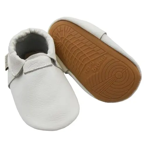 mepiq Infant Toddler Slippers for Baby Boys Girls - Slip-On House Shoes with Comfortable Breathable, Flexible Rubber Sole, Non-Slip First Walkers Moccasins - 1