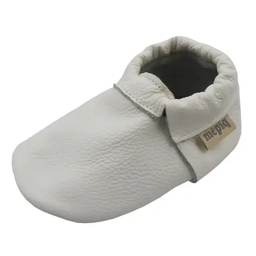 mepiq Infant Toddler Slippers for Baby Boys Girls - Slip-On House Shoes with Comfortable Breathable, Flexible Rubber Sole, Non-Slip First Walkers Moccasins - 4