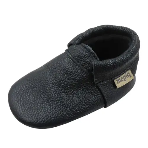 mepiq Infant Toddler Slippers for Baby Boys Girls - Slip-On House Shoes with Comfortable Breathable, Flexible Rubber Sole, Non-Slip First Walkers Moccasins - 4