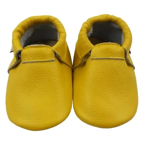 mepiq Infant Toddler Slippers for Baby Boys Girls - Slip-On House Shoes with Comfortable Breathable, Flexible Rubber Sole, Non-Slip First Walkers Moccasins - MEPIQ (1)