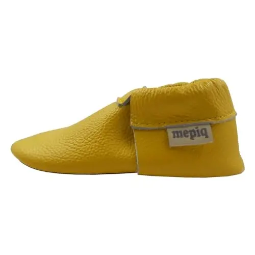 mepiq Infant Toddler Slippers for Baby Boys Girls - Slip-On House Shoes with Comfortable Breathable, Flexible Rubber Sole, Non-Slip First Walkers Moccasins - 3