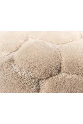 Mera Kaymaz Taban 2lı Pamuklu Banyo Paspası Yıkanabilir 60x100 50x60cm Banyo Halısı Bej - Bej - 5