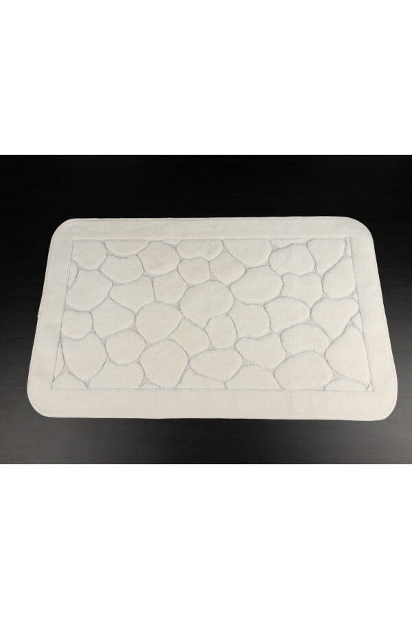 Mera Kaymaz Taban 2li Paxta Banyoxona Paspas Yuvish Mumkin 60x100 50x60sm Banyoxona gilamchi Ekru - 5